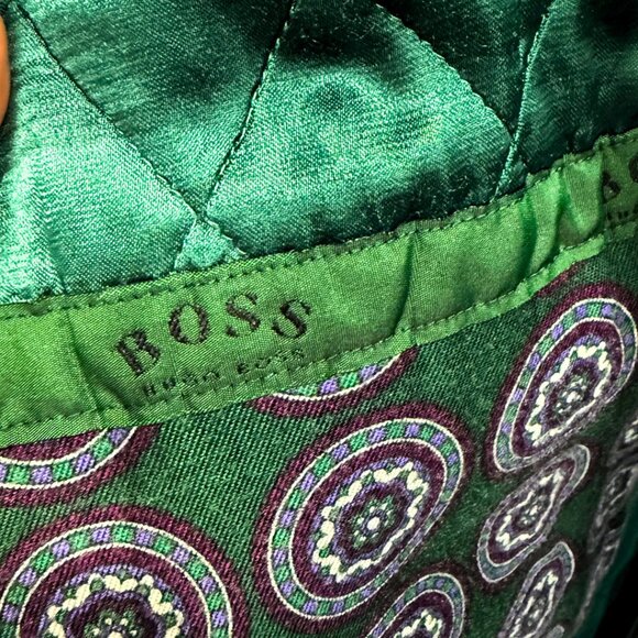 ✨ Rare 1980s Hugo Boss Forest Green Quilted Trench Coat – Swiss Made – Collector - Picture 3 of 8